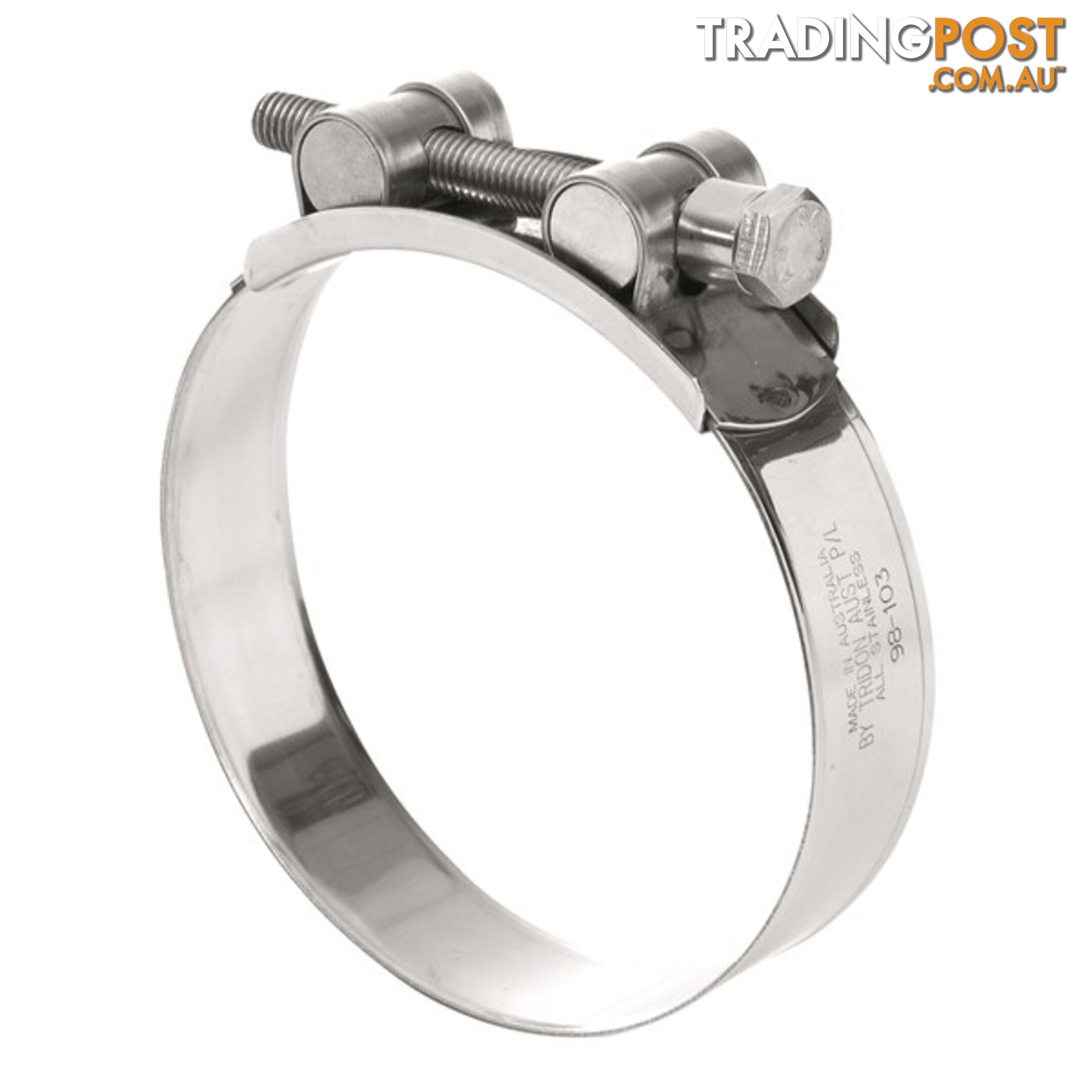 Tridon T-Bolt Hose Clamp 113mm â 121mm All Stainless Solid Band 10pk SKU - TTBS113-121P