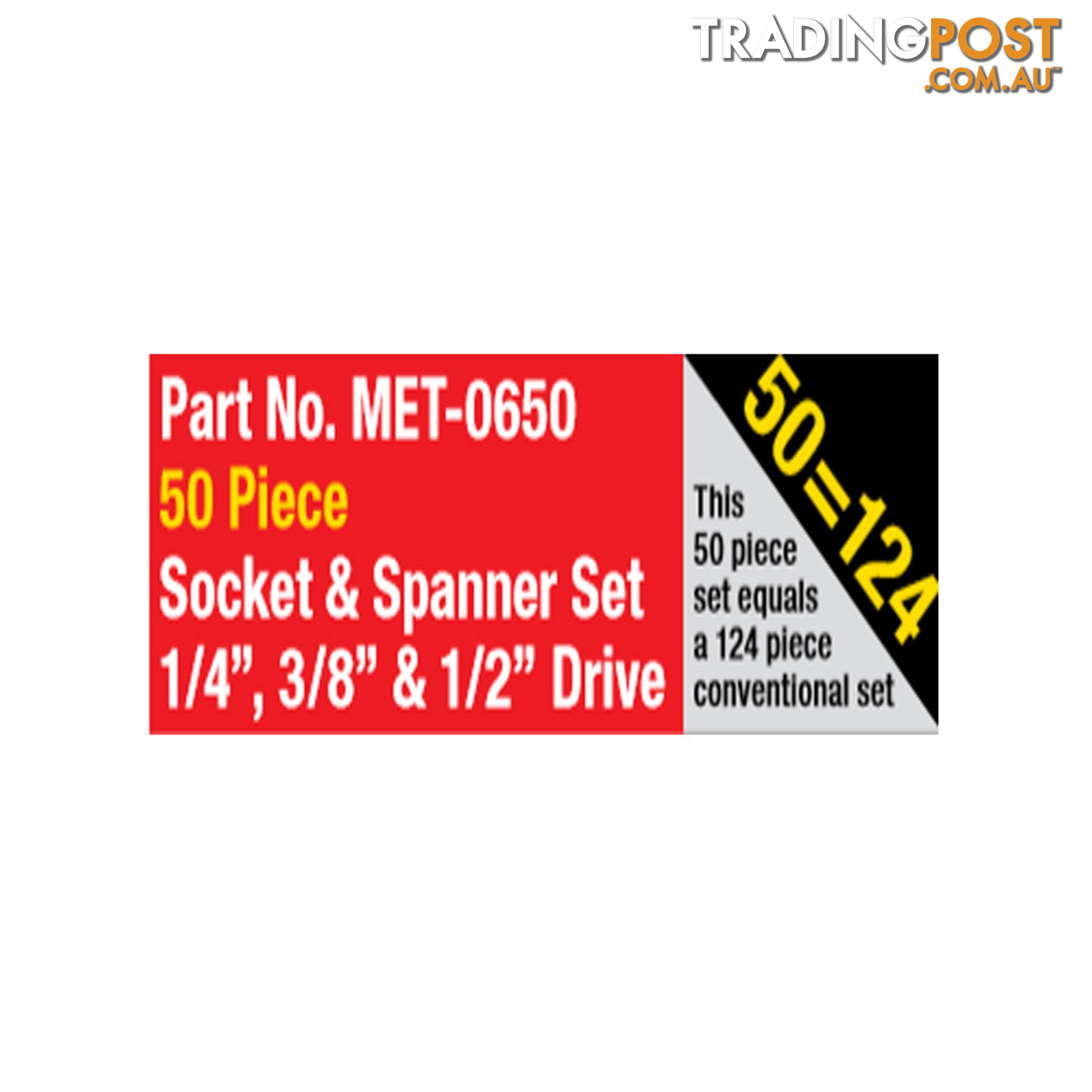 Metrinch Socket   Spanner Set 1/4 ", 3/8 "   1/2 " Drive 50 Piece SKU - MET-0650