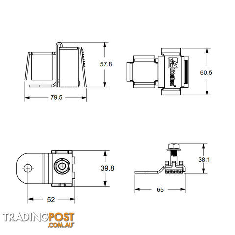 Littlefuse ZCase Fuse Battery Stud Mount Bars 1 Pole and Cover SKU - 0FHZ0211Z