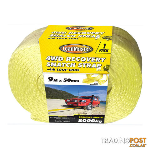 4wd Recovery Snatch Strap 9m x 50mm 8 tonne Breaking Strain SKU - LM40402