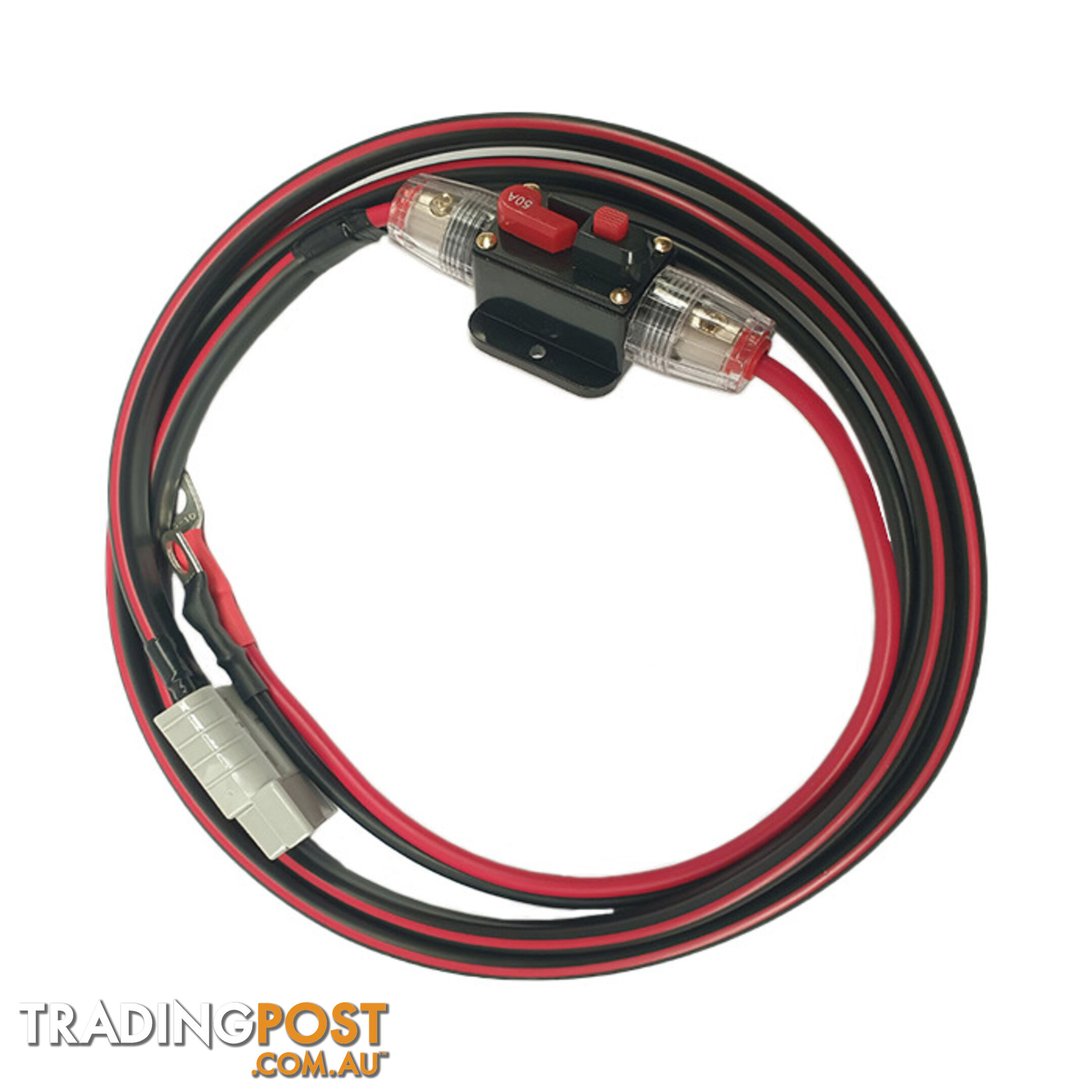 12v 50 amp Extension Lead 8 B S x 2m, 50a Resettable Fuse SKU - 8BSx2mFusedBattLug50ampAndo