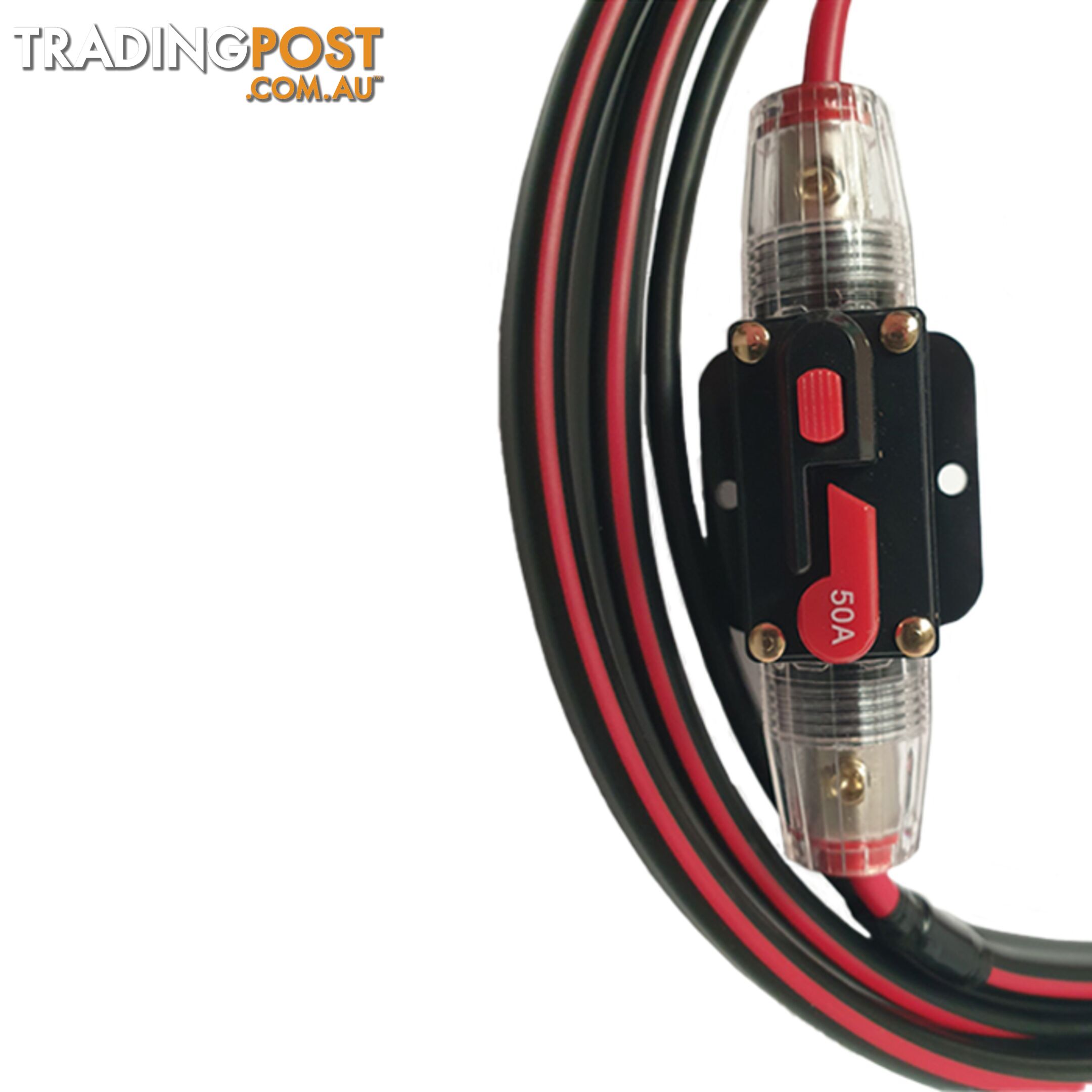 12v 50 amp Extension Lead 8 B S x 2m, 50a Resettable Fuse SKU - 8BSx2mFusedBattLug50ampAndo