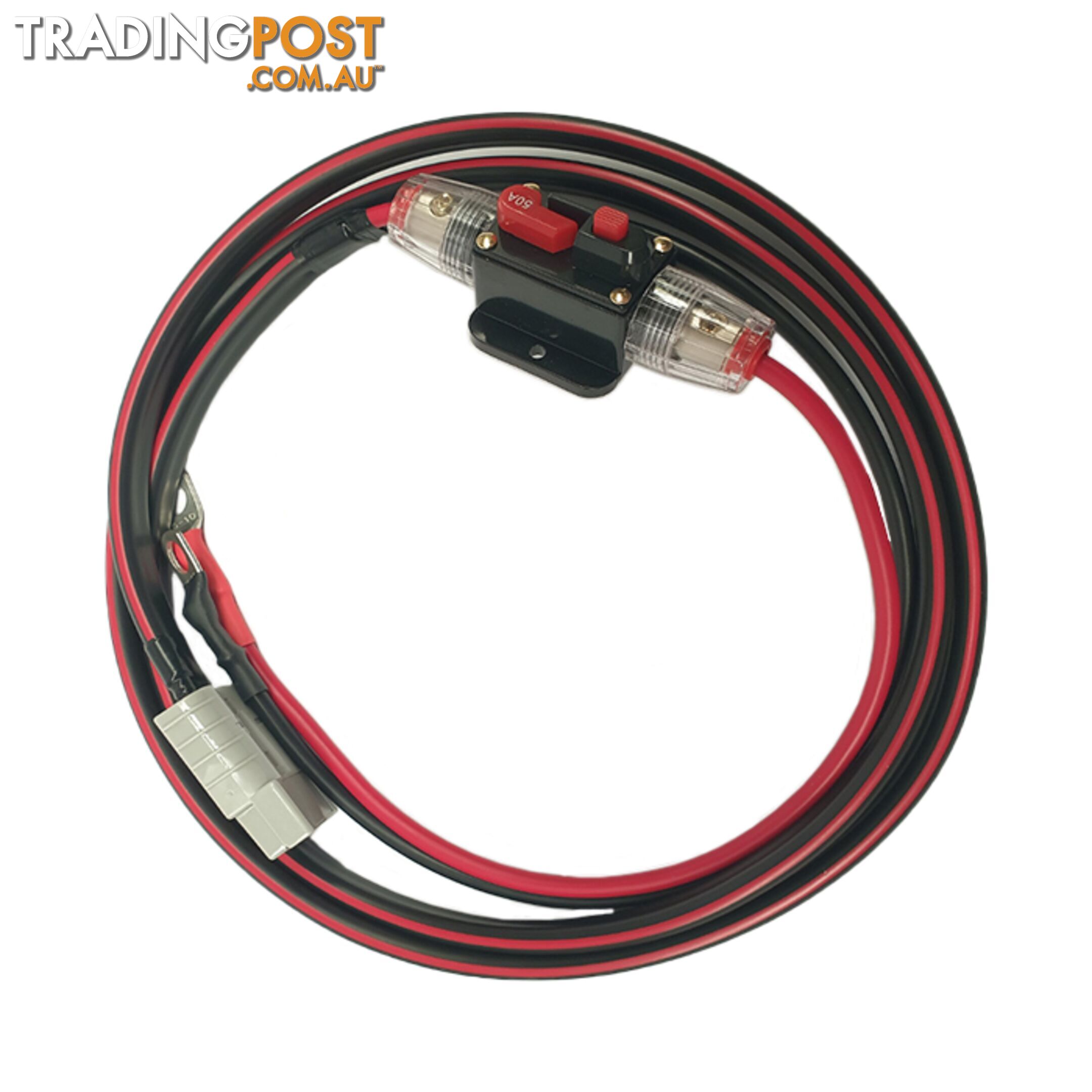 12v 50 amp Extension Lead 8 B S x 2m, 50a Resettable Fuse SKU - 8BSx2mFusedBattLug50ampAndo