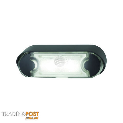 Hella 12/24V LED License Plate Lamp Angled Flush Mount Black Housing SKU - 2560