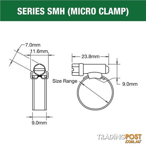 Tridon Regular Hose Clamp 40mm â 64mm Solid Band Part Stainless 10pk SKU - SHS032P