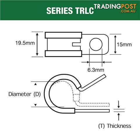 Tridon Rubber Lined Hose Clamp 18mm Zinc Plated 10 pk SKU - TRLC18P