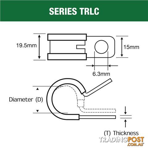 Tridon Rubber Lined Hose Clamp 18mm Zinc Plated 10 pk SKU - TRLC18P