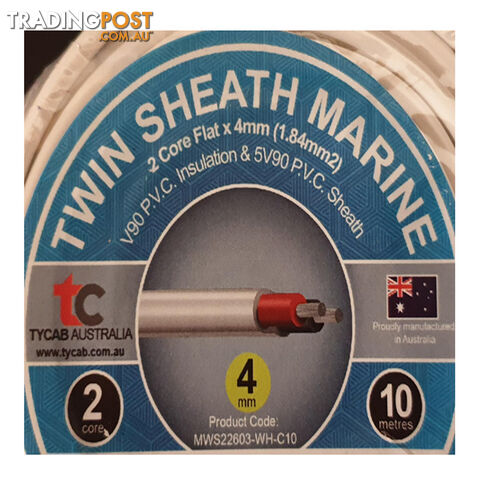 4mm x 10m Tinned Dual Core Wire Automotive and Marine Use TYCAB Australian Wire SKU - MWS22603W10