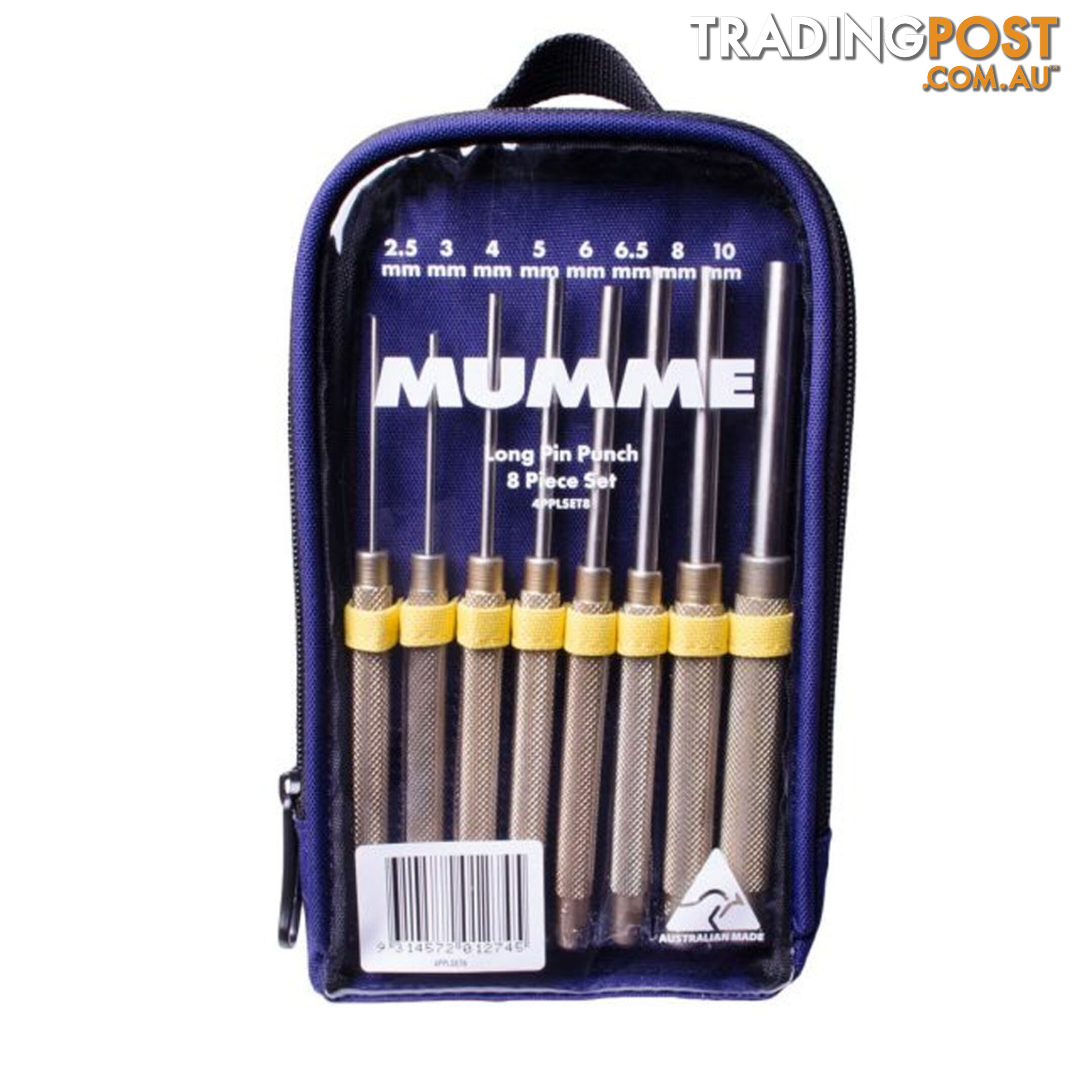 Mumme Tools Long Pin Punch Single or 8pc Set 2.5mm  - 10mm