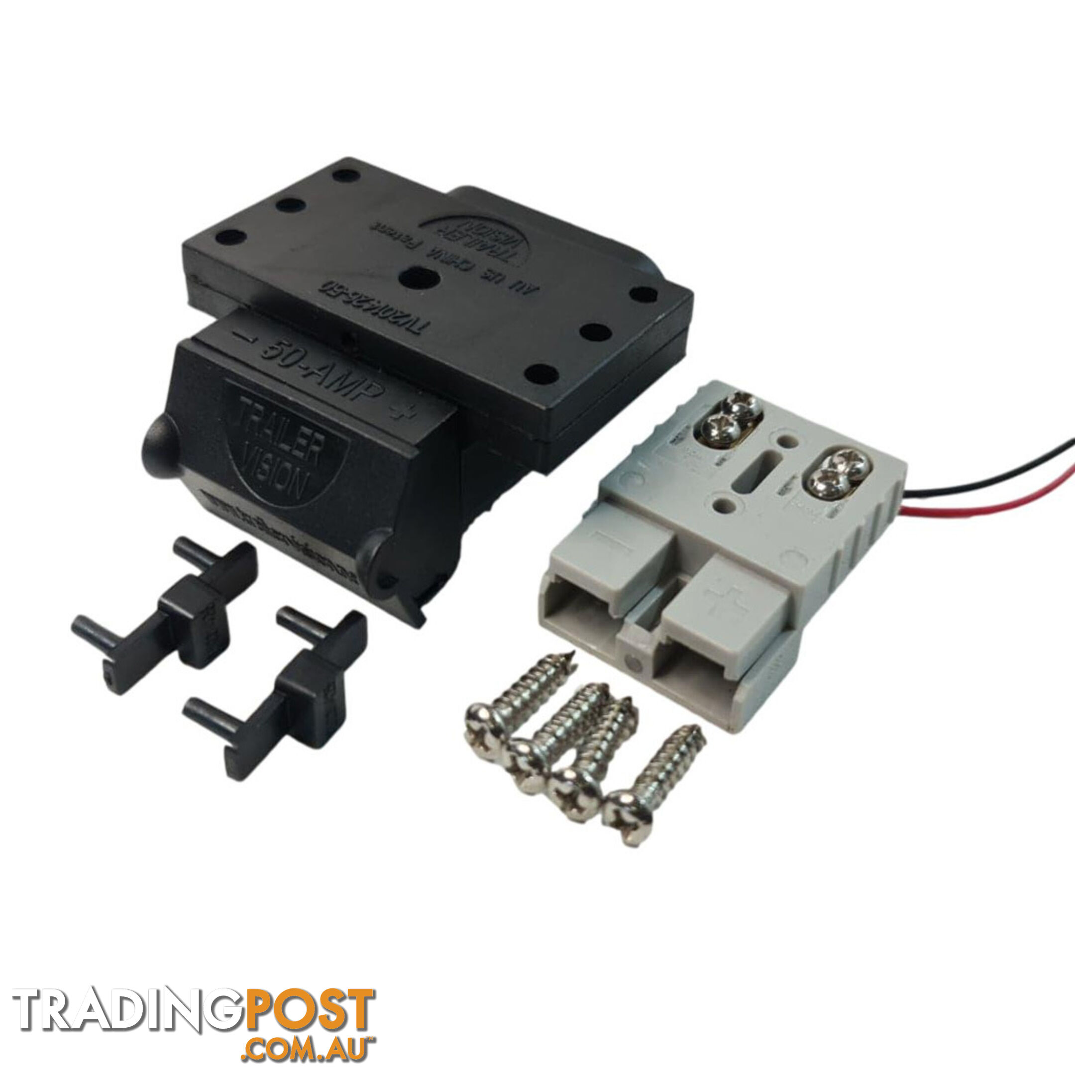 Trailer Vision 50 amp Anderson Plug Top Mount Connector Assembly with Screw Contact Plug SKU - TV-201426-SC