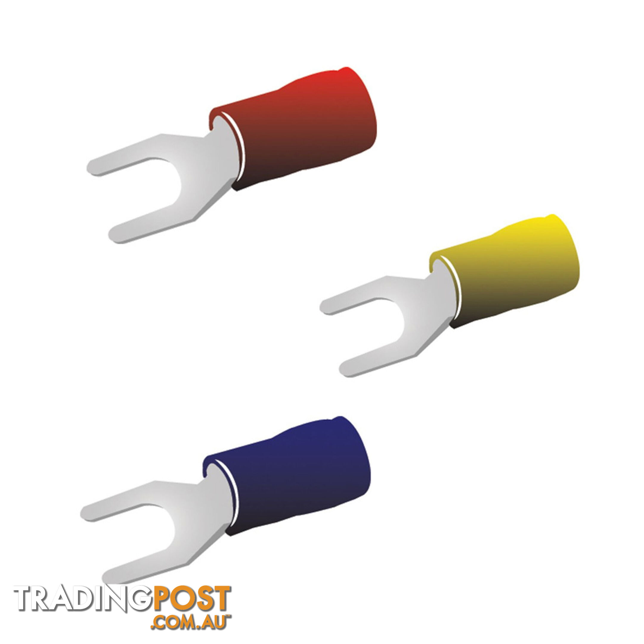 Blue Bar Fork Spade Crimp Terminals Red Blue Yellow Handy or Bulk Pack