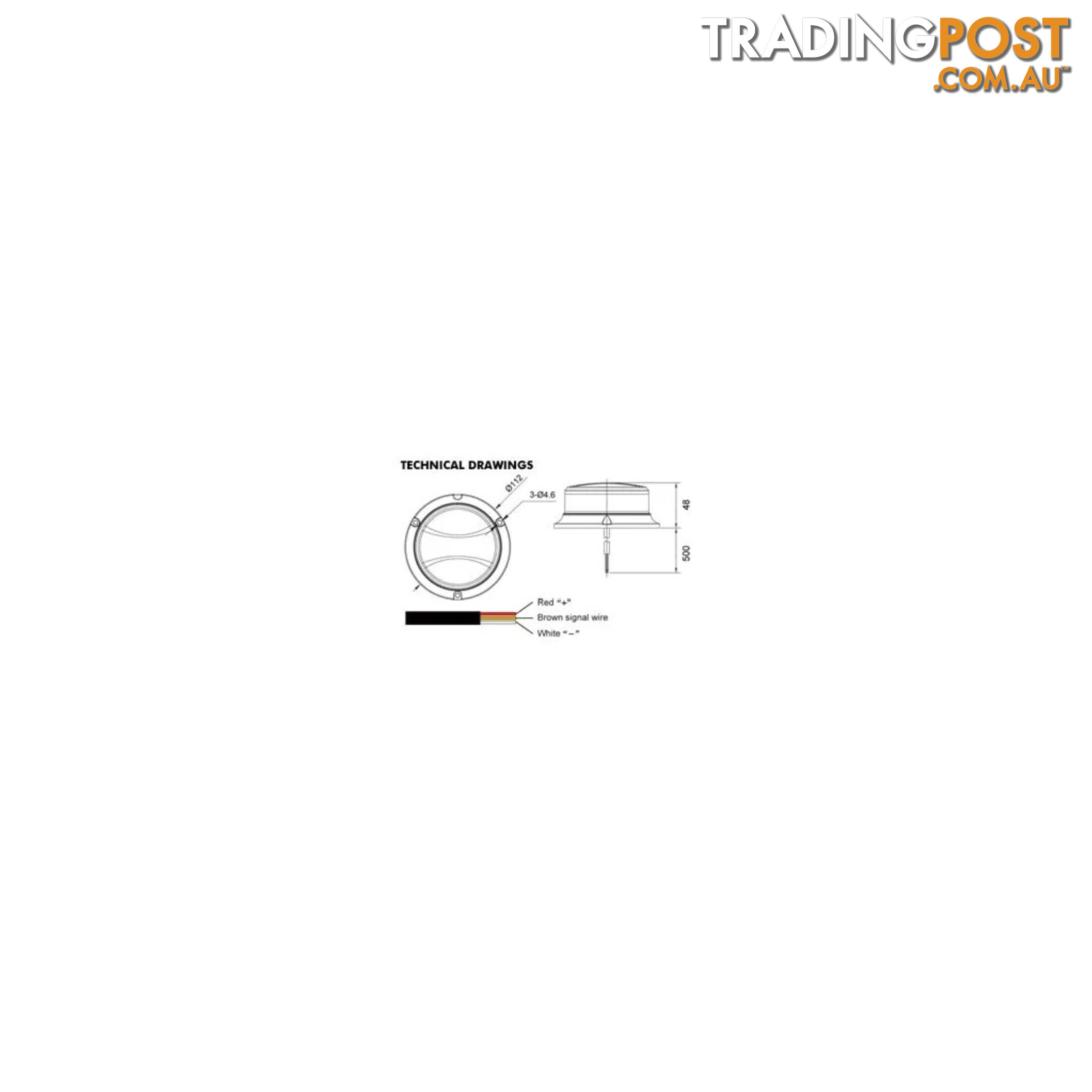 Whitevision Class 1 10-30V LED Low Profile Beacon SAE J845 27W 900Lm SKU - BE300A-ST, BE300A-MG, BE300A-PL