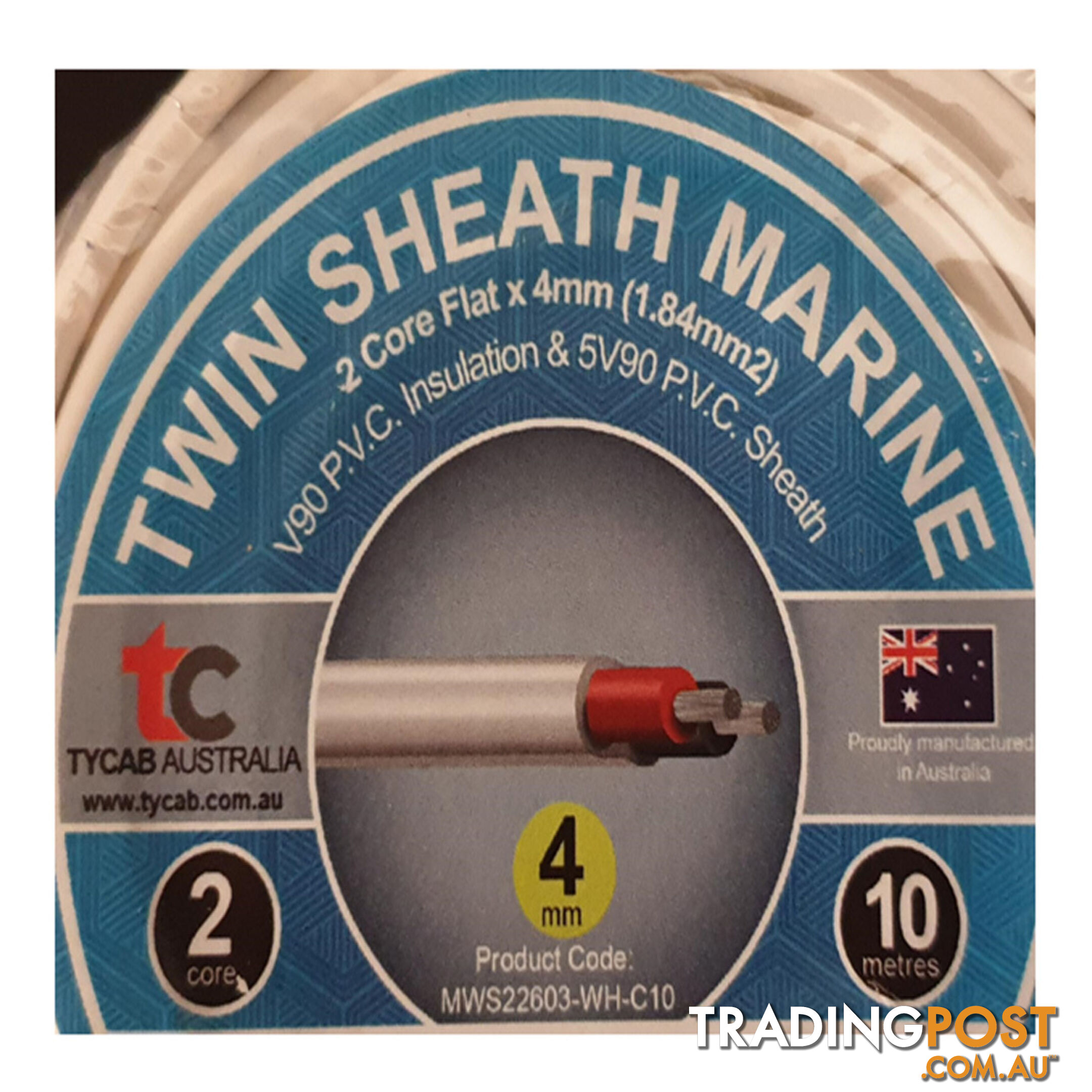 6mm x 10m Tinned Dual Core Wire Automotive and Marine Use TYCAB Australian Wire SKU - 6mmx10mTinned