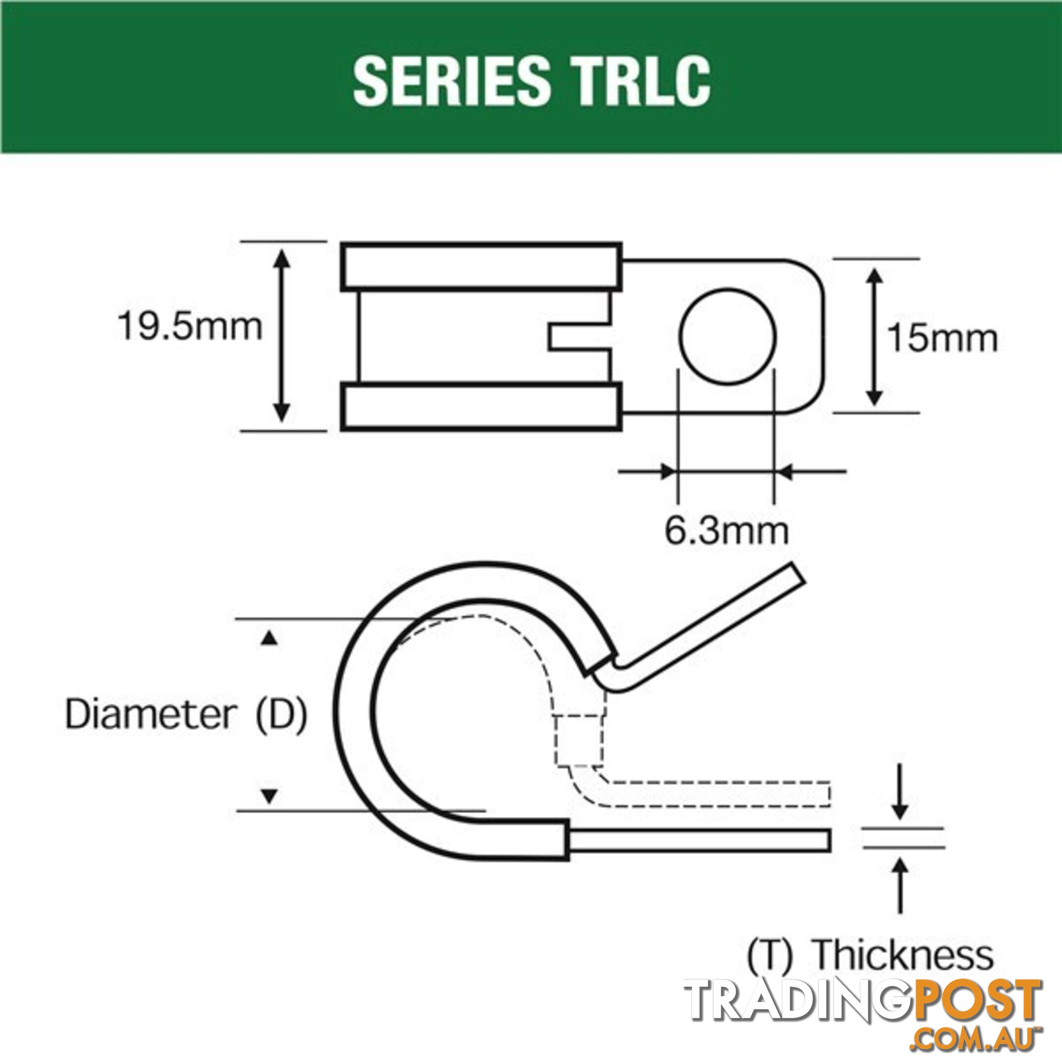 Tridon Rubber Lined Hose Clamp 19mm Stainless Steel 10 pk SKU - TRLCSS19P