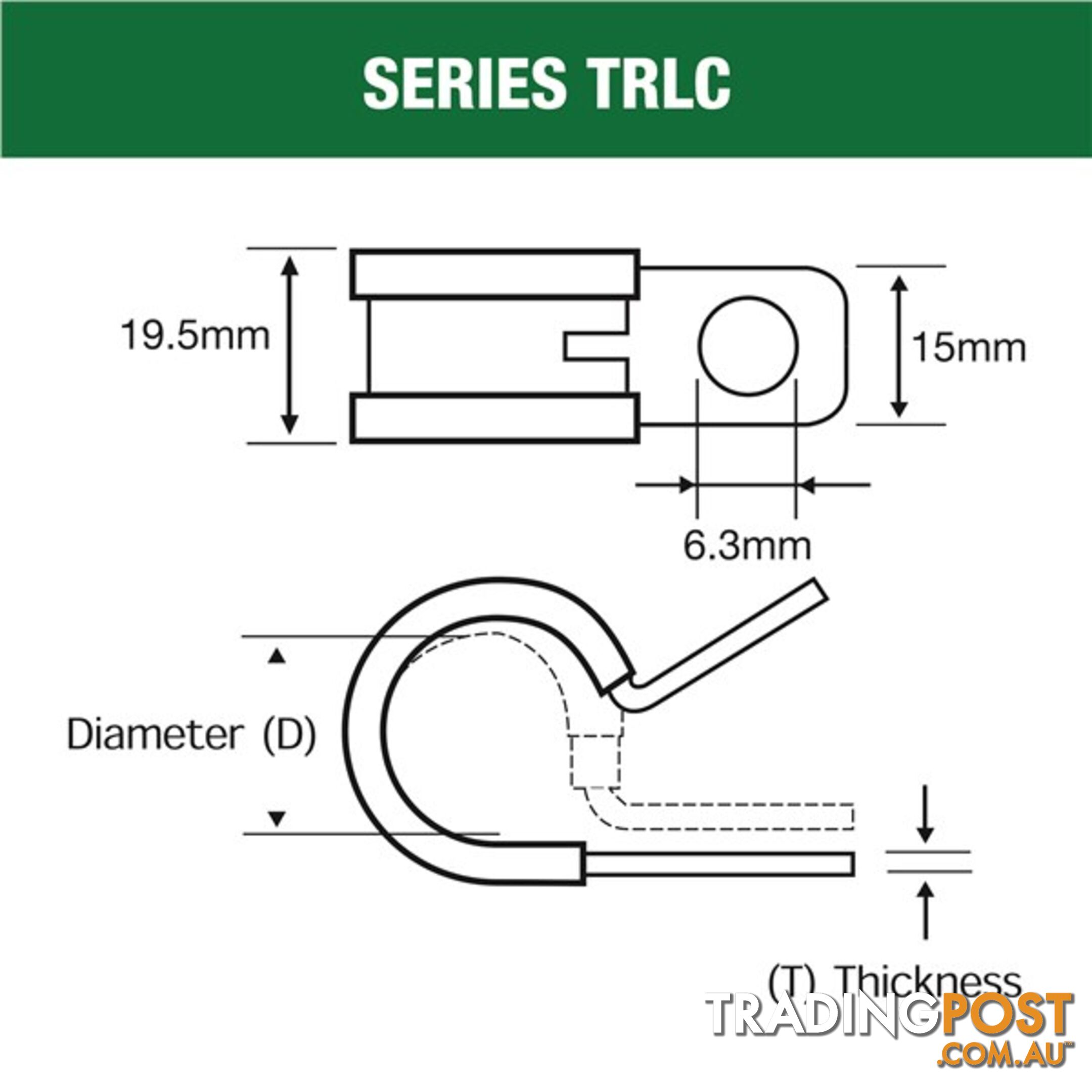 Tridon Rubber Lined Hose Clamp 19mm Stainless Steel 10 pk SKU - TRLCSS19P