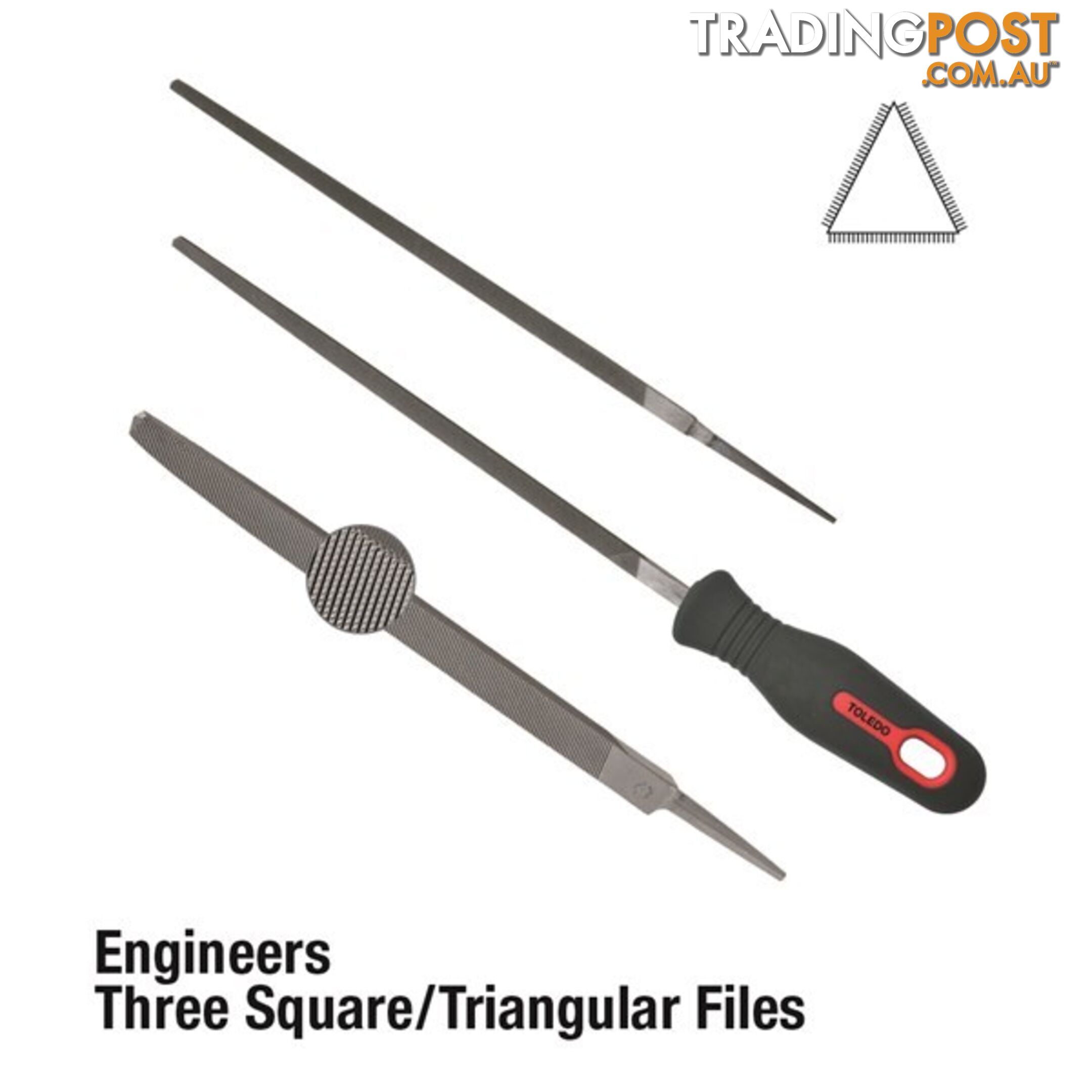 Toledo Three Square File Second Cut  - 300mm SKU - 12TSQ02CD