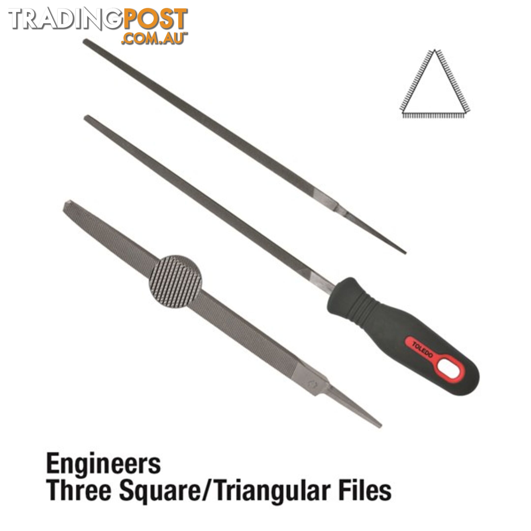 Toledo Three Square File Second Cut  - 300mm SKU - 12TSQ02CD