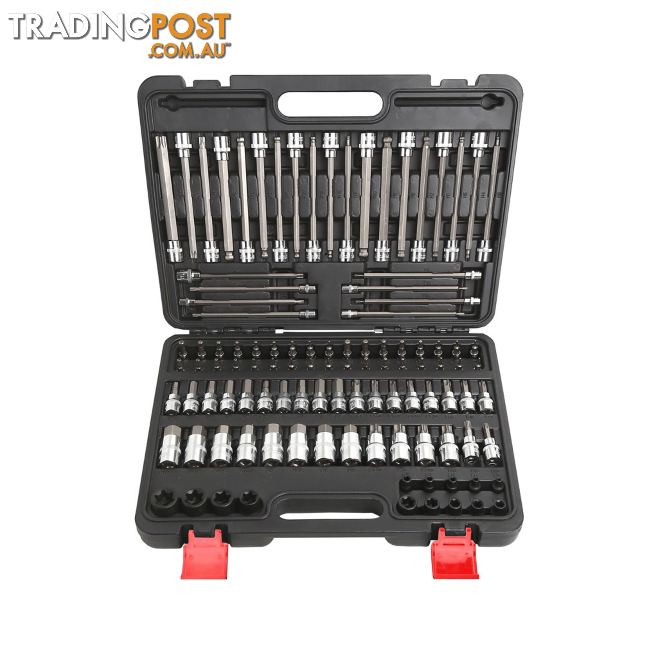 Pk Tools Bits Socket Set Long, Short Hex, Tamper   E-Star  - 107pc SKU - PT11960