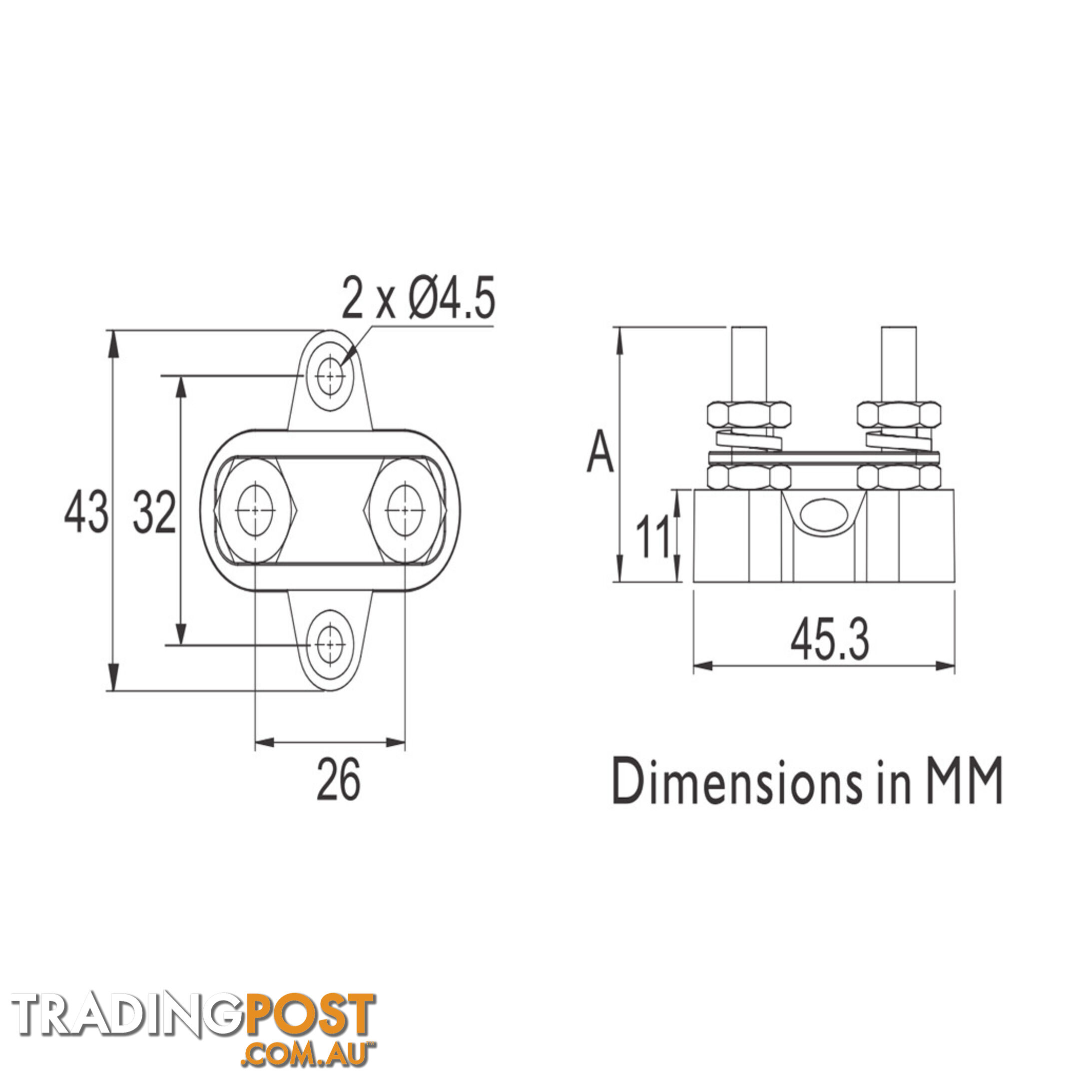 Bussman Junction Box Double Pole with 80a Link