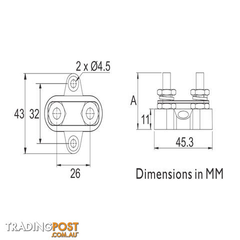 Bussman Junction Box Double Pole with 80a Link