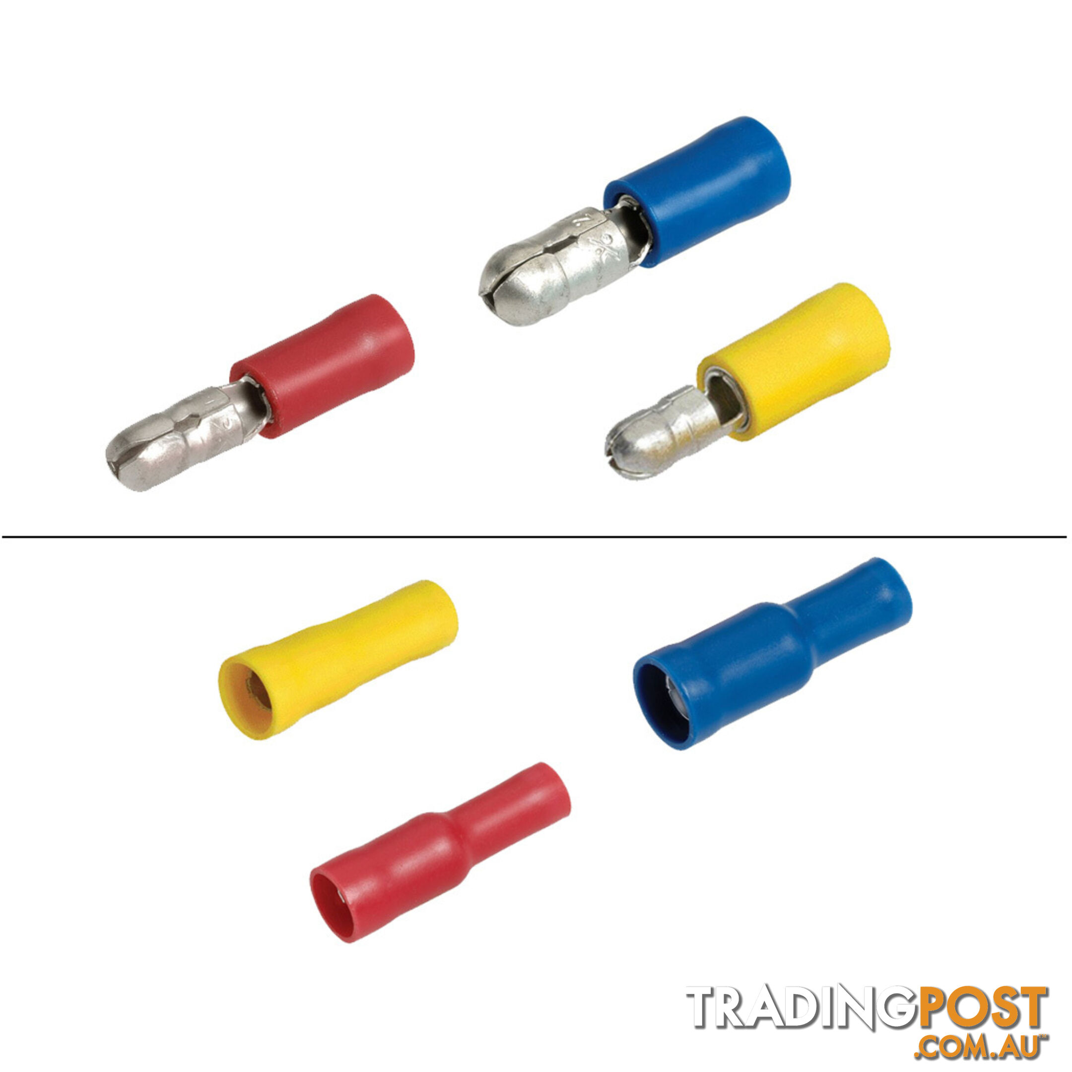 Blue Bar Red/Blue/Yellow Insulated Male/Female Bullet Terminal 10pk SKU - DC-13928, DC-13929, DC-13930, DC-13932, DC-13934, DC-13935