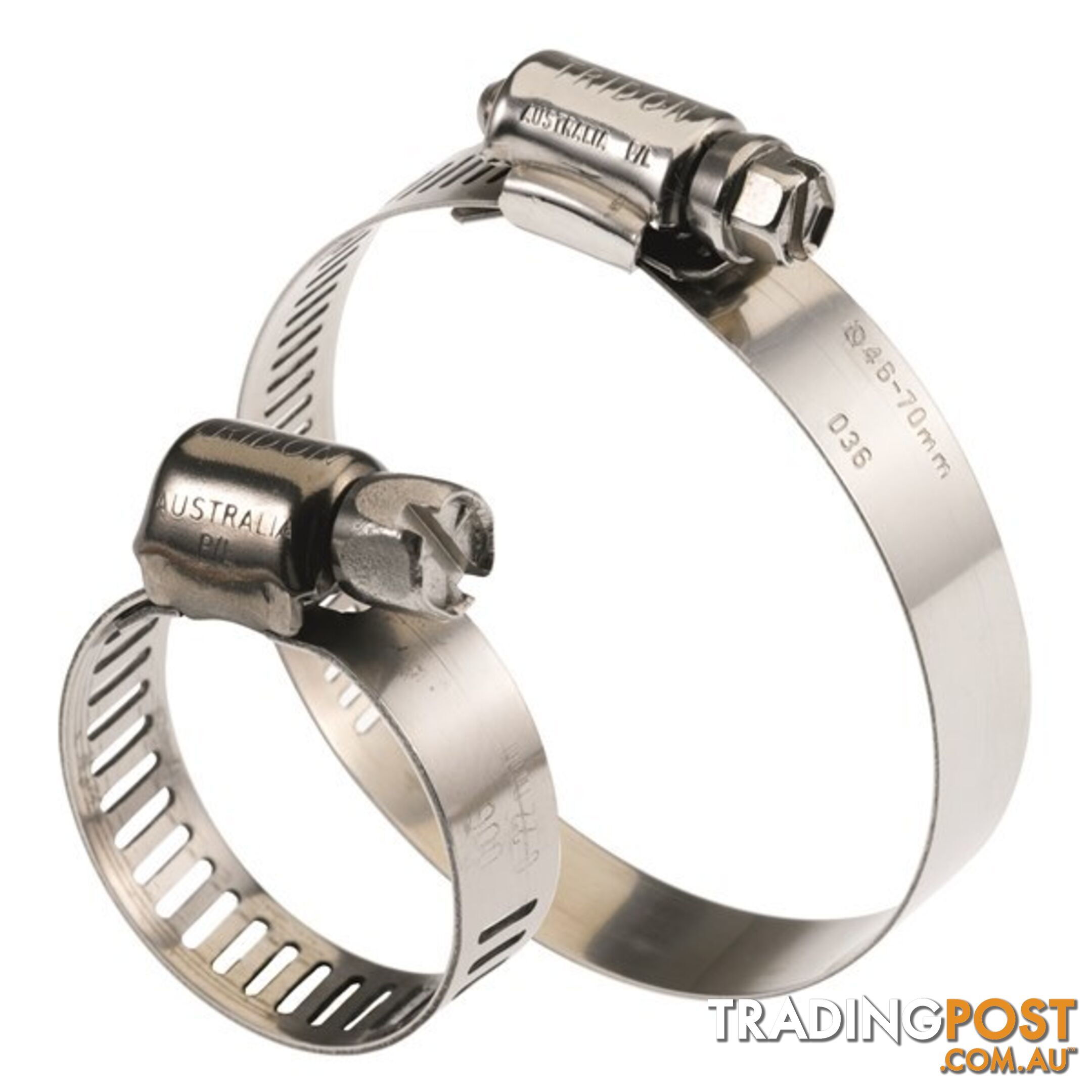 Tridon Full 316 S. Steel Hose Clamp 52mm â 76mm 10pk SKU - H316-040P