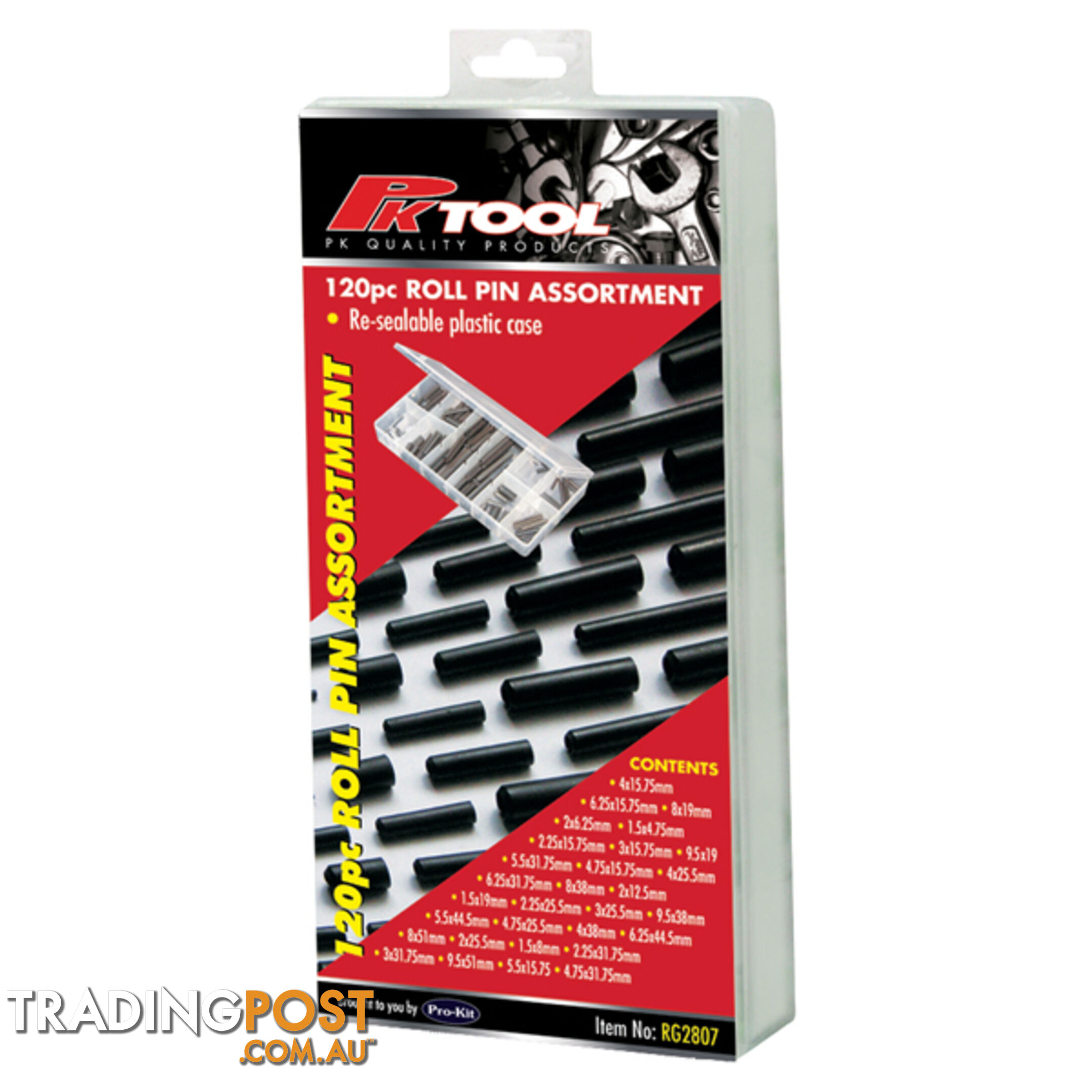 Roll Pin Assortment Kit 120pc SKU - RG2807