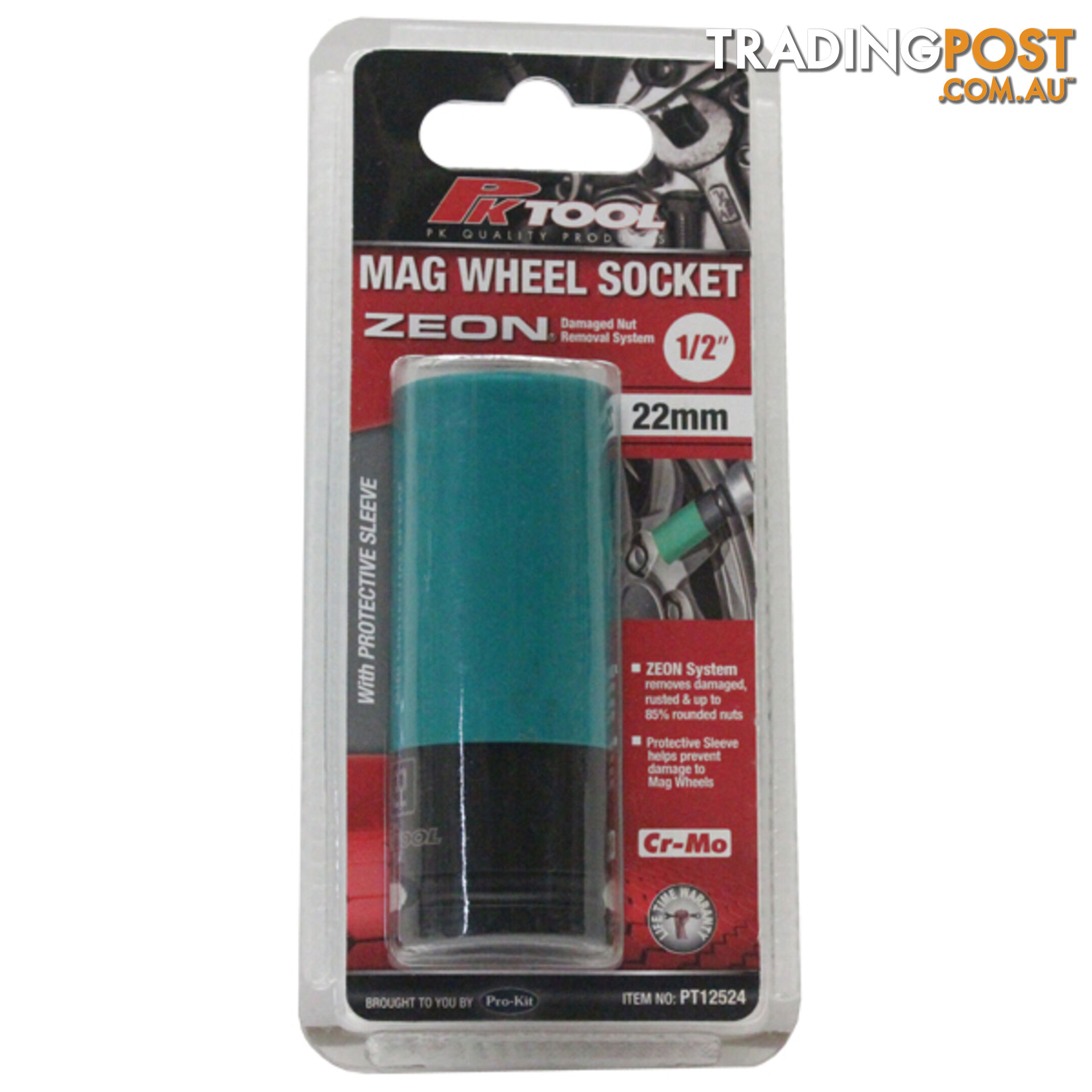 PK Tools 1/2 " Impact Mag Wheel Socket 22mm w/Zeon System SKU - PT12524