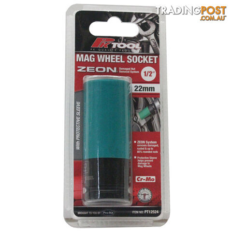 PK Tools 1/2 " Impact Mag Wheel Socket 22mm w/Zeon System SKU - PT12524