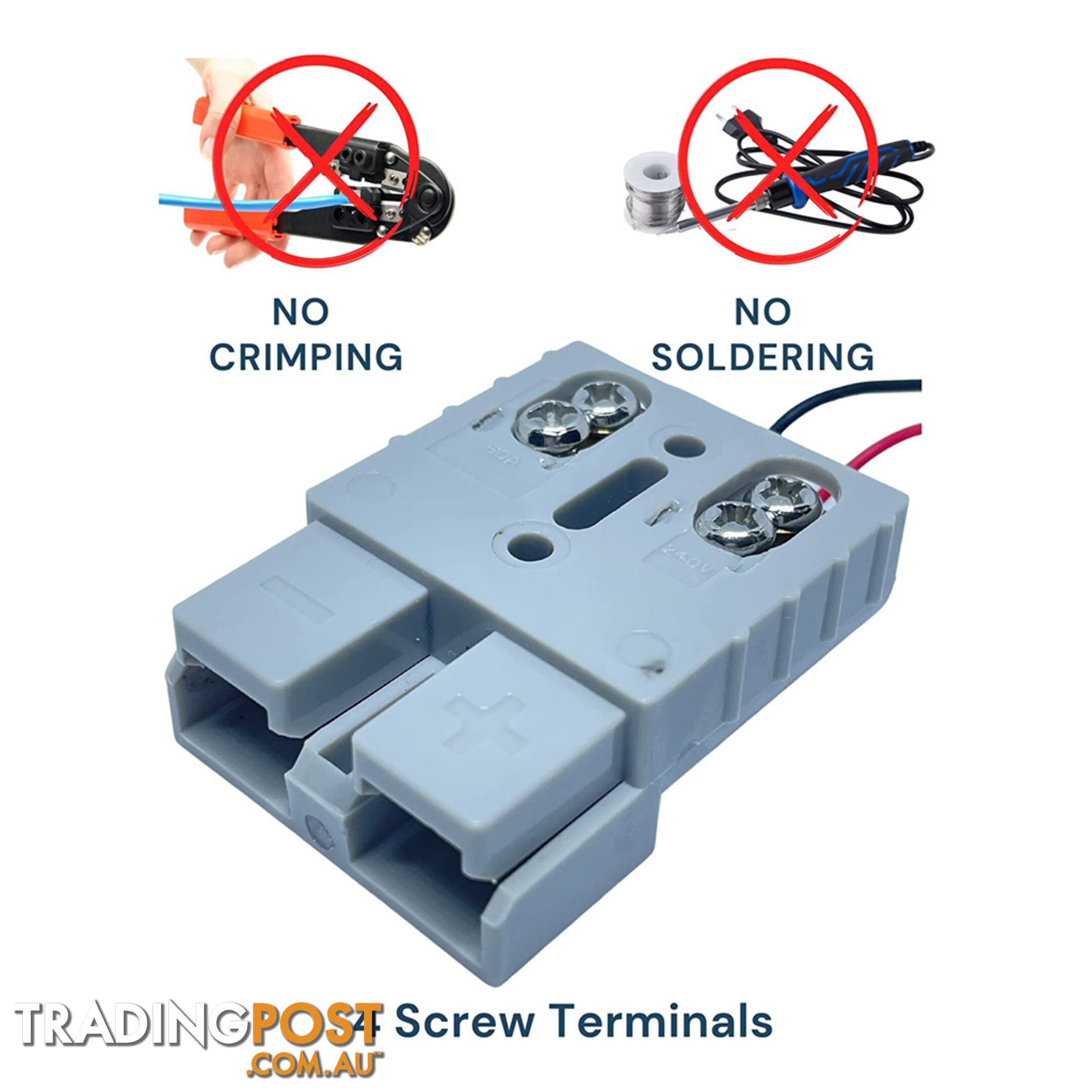 50a Anderson Style Connector and Boot No Crimp / Solder 2pc Pack SKU - TV-50APCG