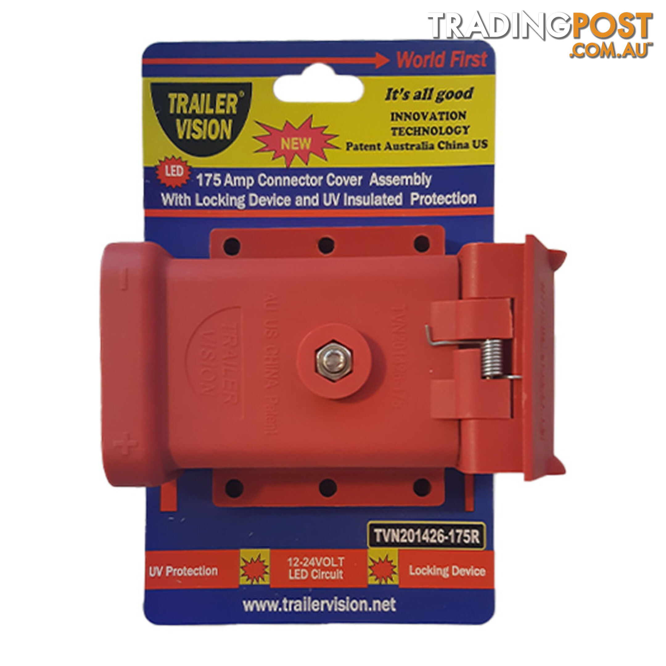 Trailer Vision 175a Anderson Plug Mounting Kit  (RED) Assembly with LED Power Indicator SKU - TVN-201426-175R