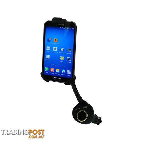 Pro-Kit Phone Holder w/ Lighter Socket   2 USBs Clip On/Off Style SKU - PK31705