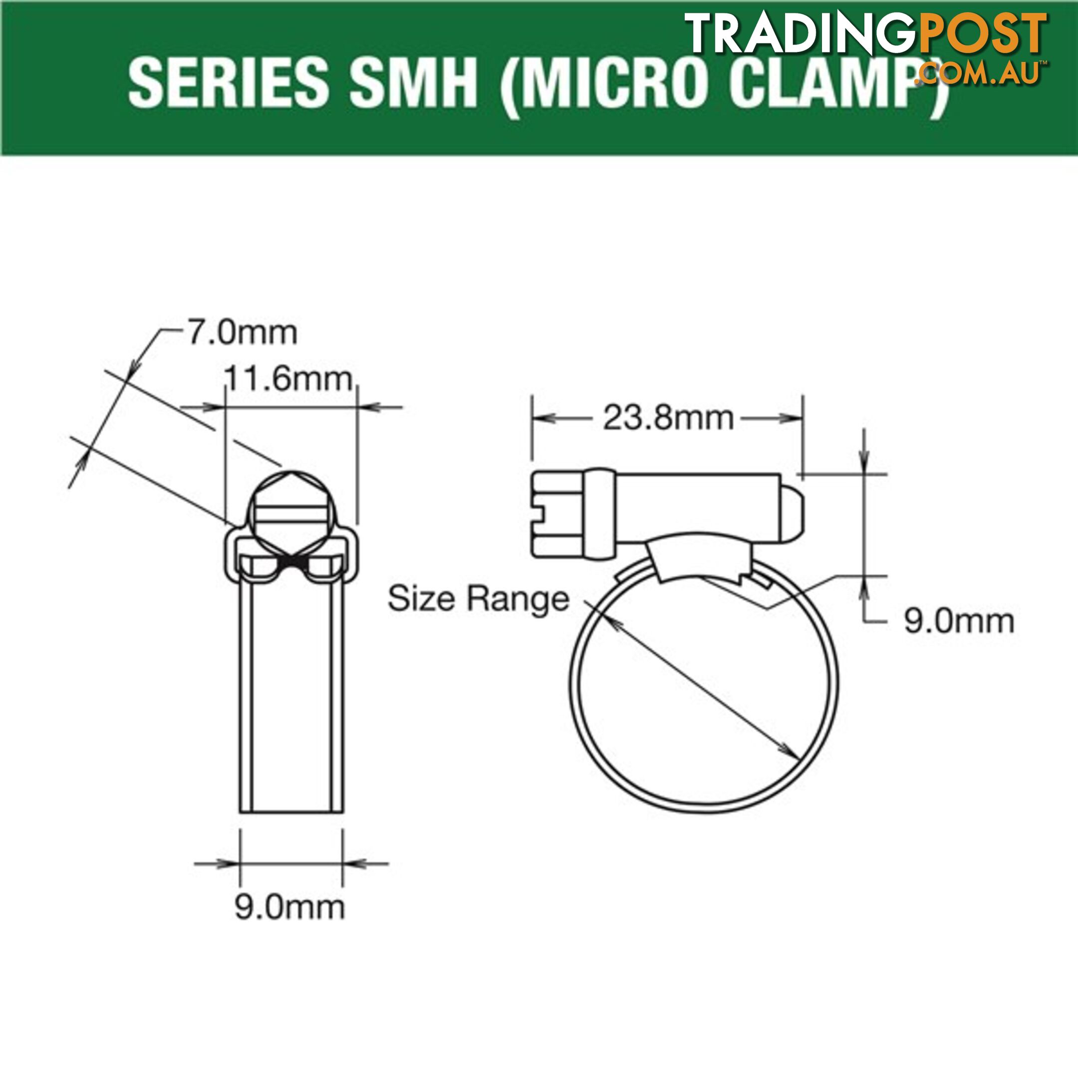 Tridon Regular Hose Clamp 18mm â 32mm Solid Band Part Stainless 10pk SKU - SHS012P