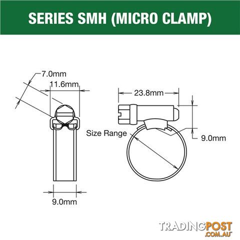 Tridon Regular Hose Clamp 18mm â 32mm Solid Band Part Stainless 10pk SKU - SHS012P