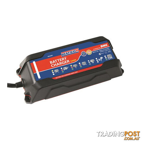 Matson Battery Charger 12v 5 amp 5 Stage Fully Automatic Up to 100Ah SKU - AE500E