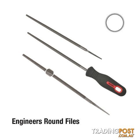 Toledo Round File Second Cut  - 250mm SKU - 10RD02CD