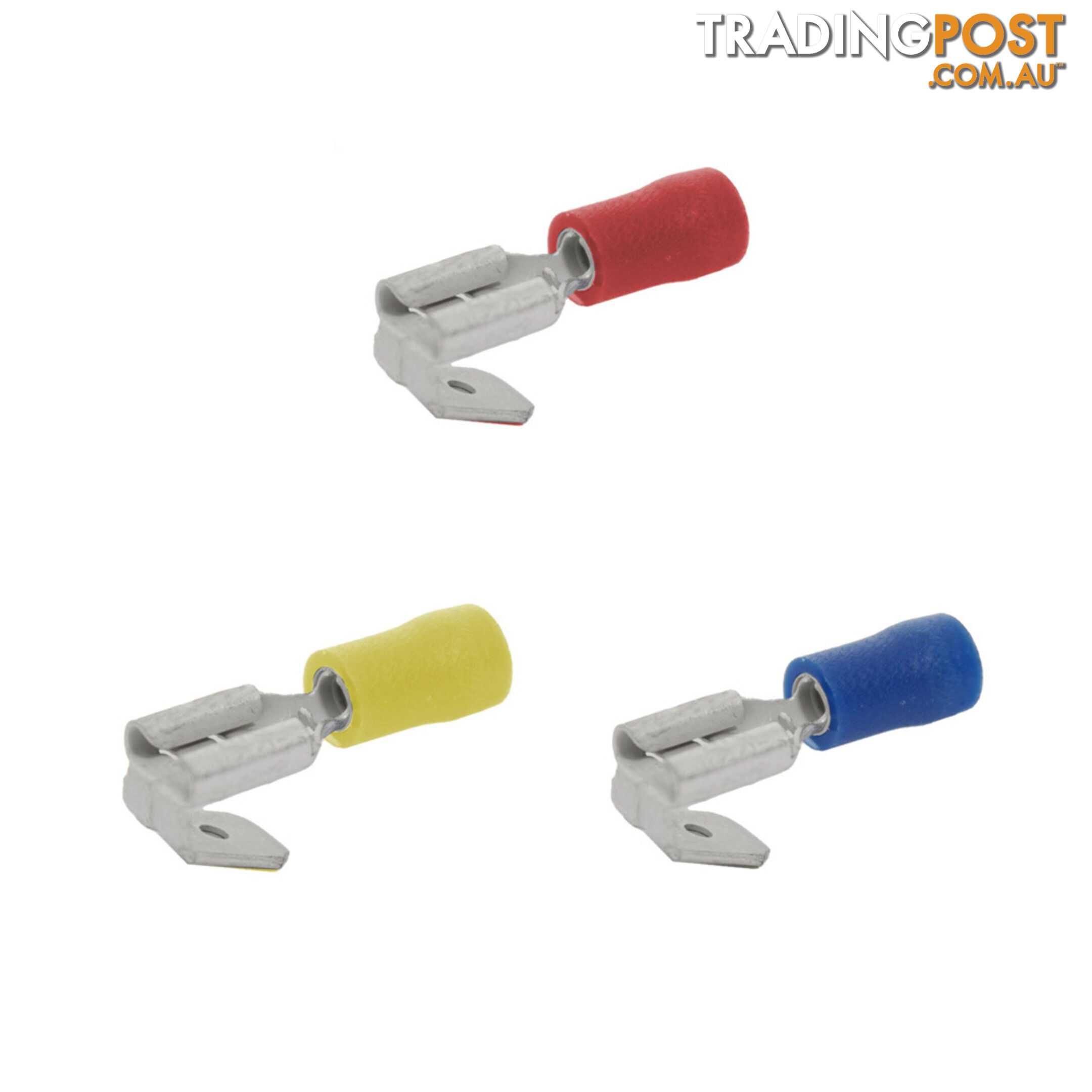 Blue Bar R/B/Y Piggy Back 6.3mm Blade Terminal, Wire Size 0.5-6.0mm 10pk SKU - DC-13936, DC-13937, DC-13938