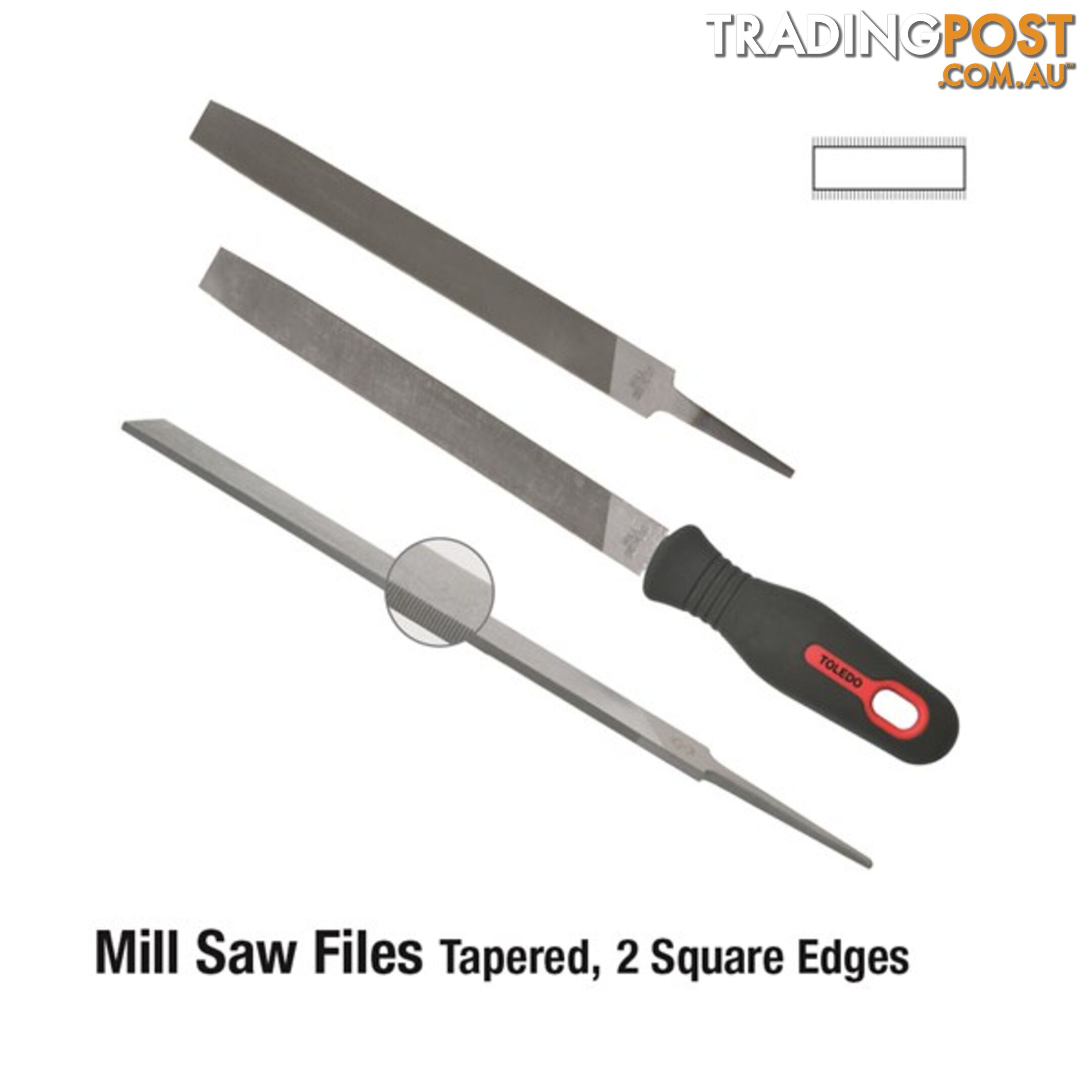 Toledo Tapered Mill Saw File Second Cut  - 250mm SKU - 100302CD