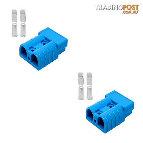 50 amp Anderson Style Plugs (Pair) Blue inc Terminals SKU - 10042-pair