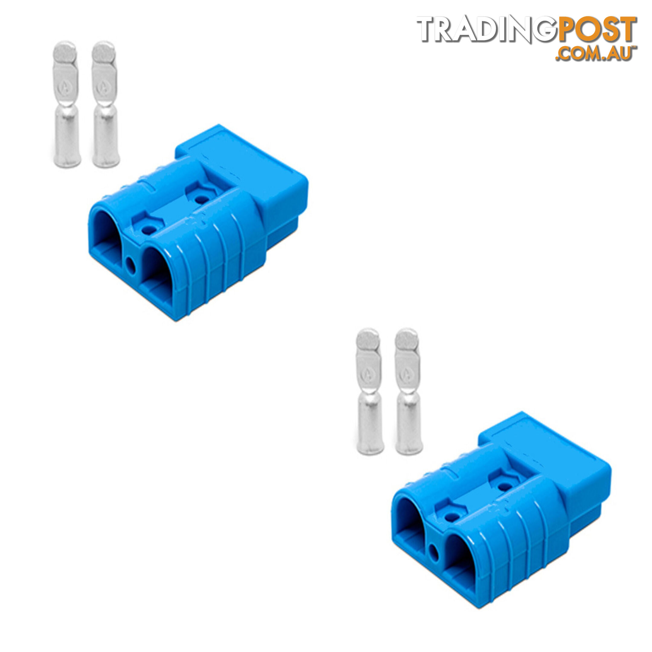 50 amp Anderson Style Plugs (Pair) Blue inc Terminals SKU - 10042-pair