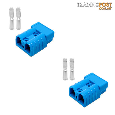 50 amp Anderson Style Plugs (Pair) Blue inc Terminals SKU - 10042-pair