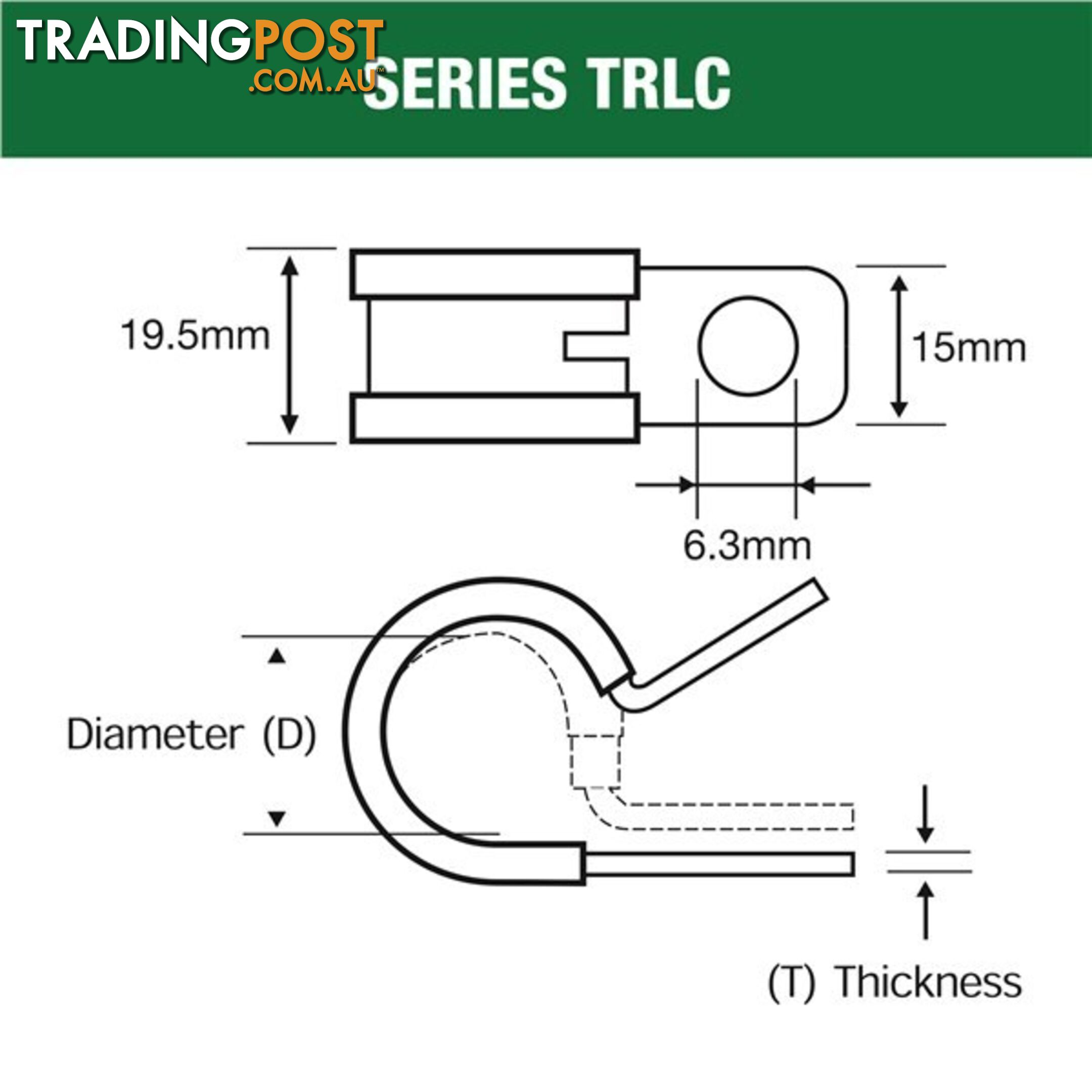 Tridon Rubber Lined Hose Clamp 110mm Zinc Plated 10 pk SKU - TRLC110P