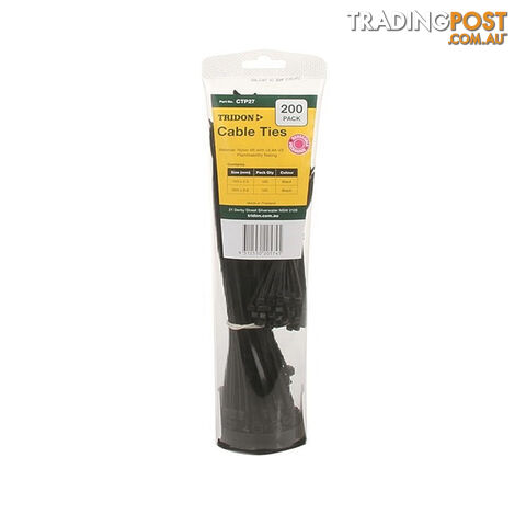Tridon Cable Tie Combo Pack 100mm   200mm  - Black  - 200pk SKU - CTP27
