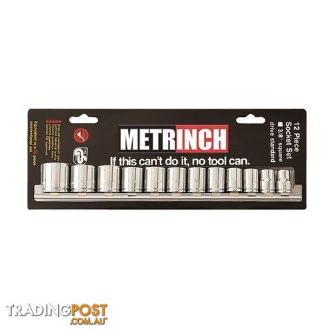 Metrinch Standard Socket Set 3/8 " Drive 12 Piece SKU - MET-0320