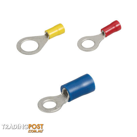 Blue Bar Red/Blue/Yellow Insulated 3.0-13mm Ring Terminal w/ Wire 0.5-6mm 10pk SKU - DC-13259, DC-13262, DC-13263, DC-13264, DC-13265, DC-13266, DC-13267, DC-13268, DC-13269, DC-13270, DC-13271, DC-13272, DC-13273, DC-13274, DC-13275, DC-13278, DC-13279, DC-13280