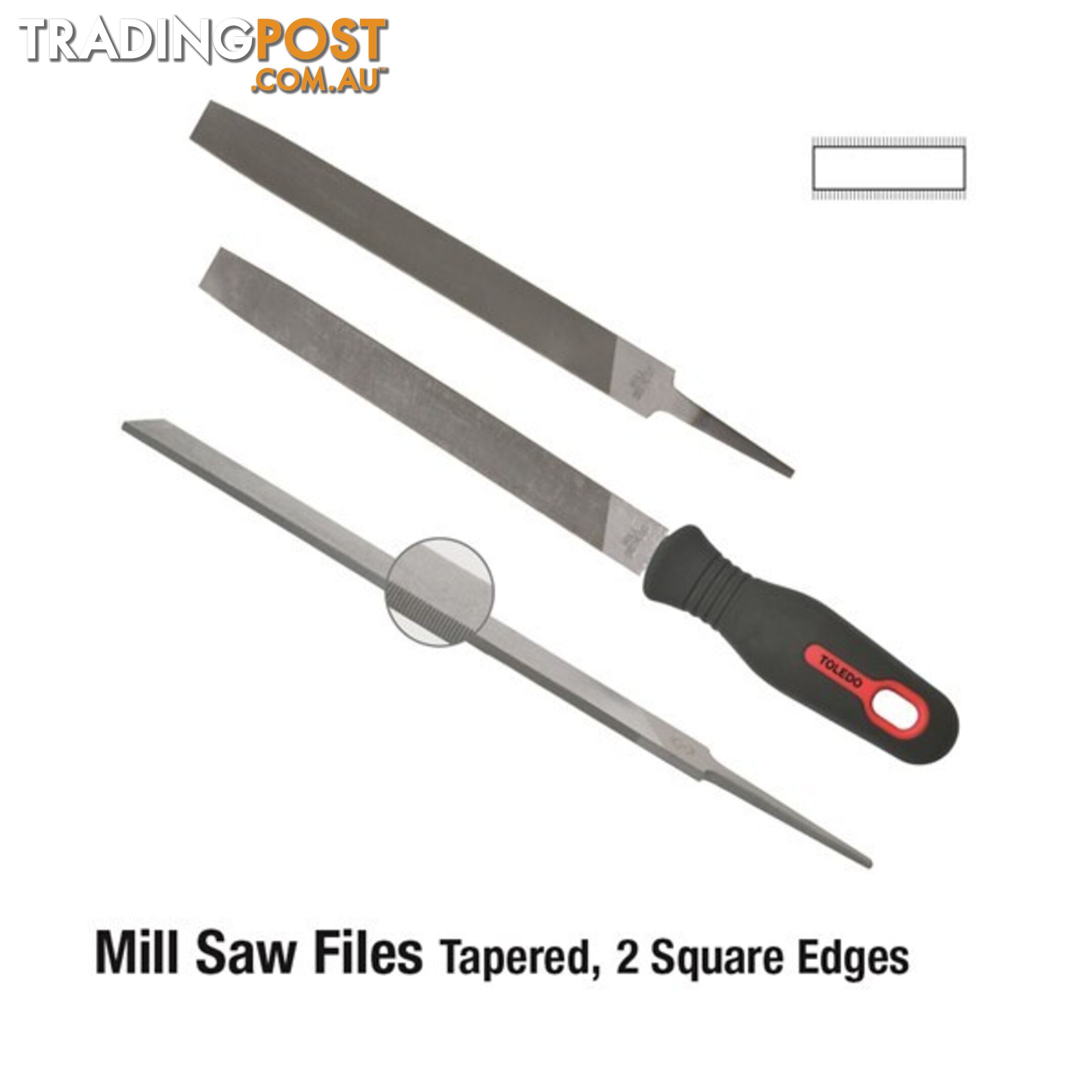 Toledo Tapered Mill Saw File Second Cut  - 300mm SKU - 120302CD