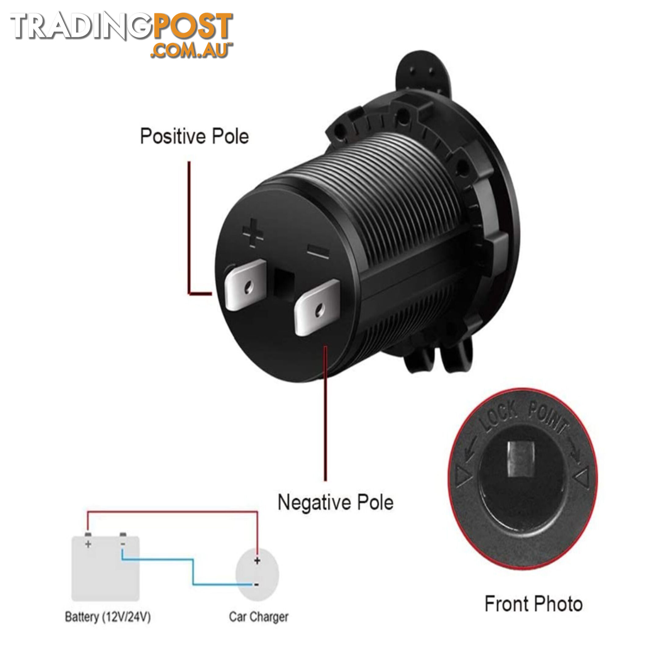 Female Cigeratte Socket Round Panel Mount SKU - BB-FemCigSocket