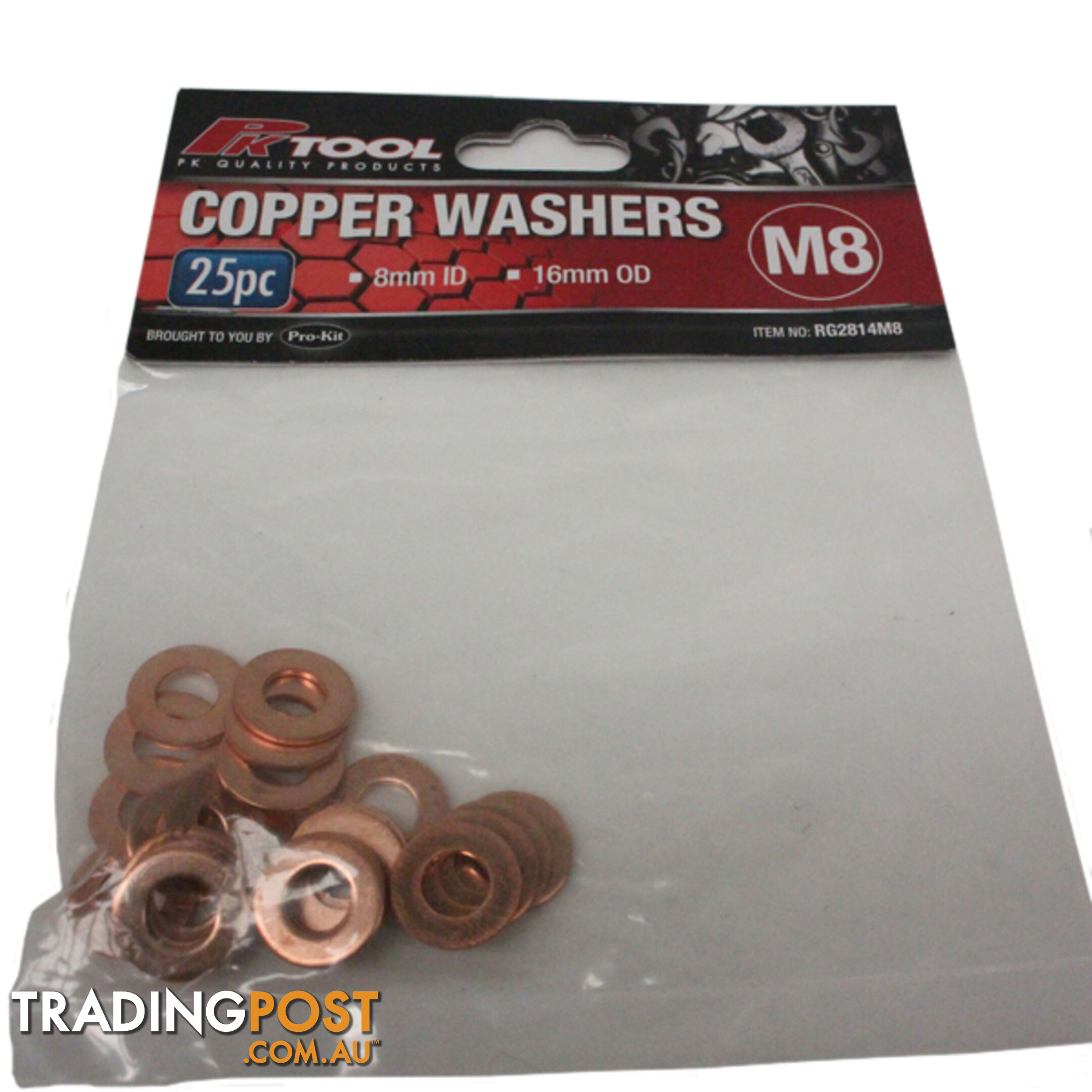 Copper Washers 8mm ID  - 16mm OD 25pc pack SKU - RG2814M8