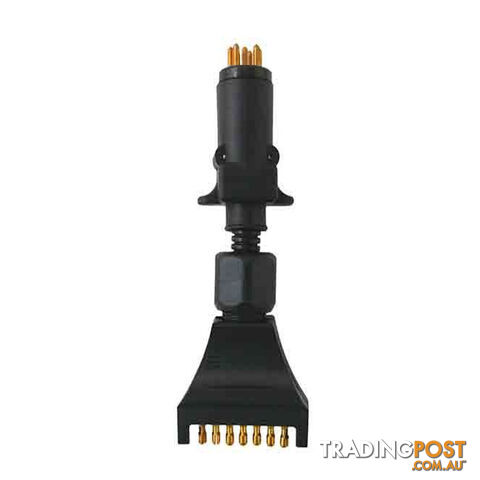 Loadmaster Trailer Socket Adaptor 7 Pin Flat to 7 Pin Round Small SKU - LM30903