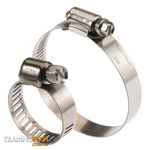 Tridon Full 316 S. Steel Hose Clamp 46mm â 70mm 10pk SKU - H316-036P